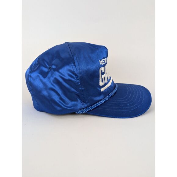 Vintage New York Giants Hat Cap AmaPro Rope Snap Back Blue Nylon Spell out NFL - Picture 2 of 7